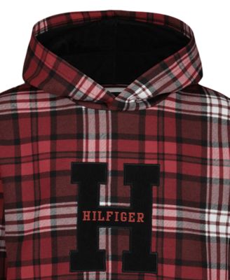 Boys' 8-20 Plaid Monogram Applique Sweatshirt