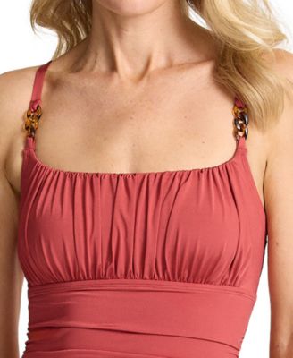 Women's Jewel Shirred Maillot One Piece Swimsuit