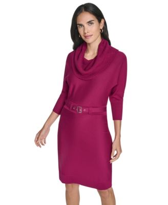 Jessica Howard - Women's Belted Sweater Dress