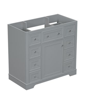 36" Bathroom Vanity, Cabinet Base Only, One Cabinet and Six Drawers