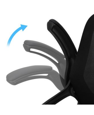 Mid Back Adjustable Mesh and Fabric Office Chair in Black