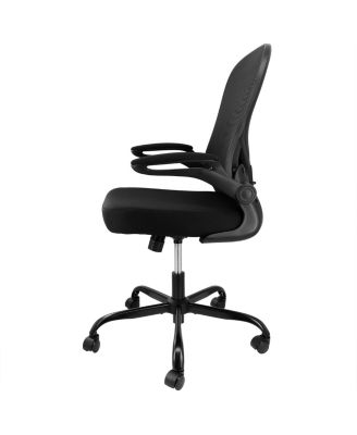 Mid Back Adjustable Mesh and Fabric Office Chair in Black