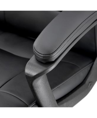 High Back Adjustable Faux Leather Office Chair in Black