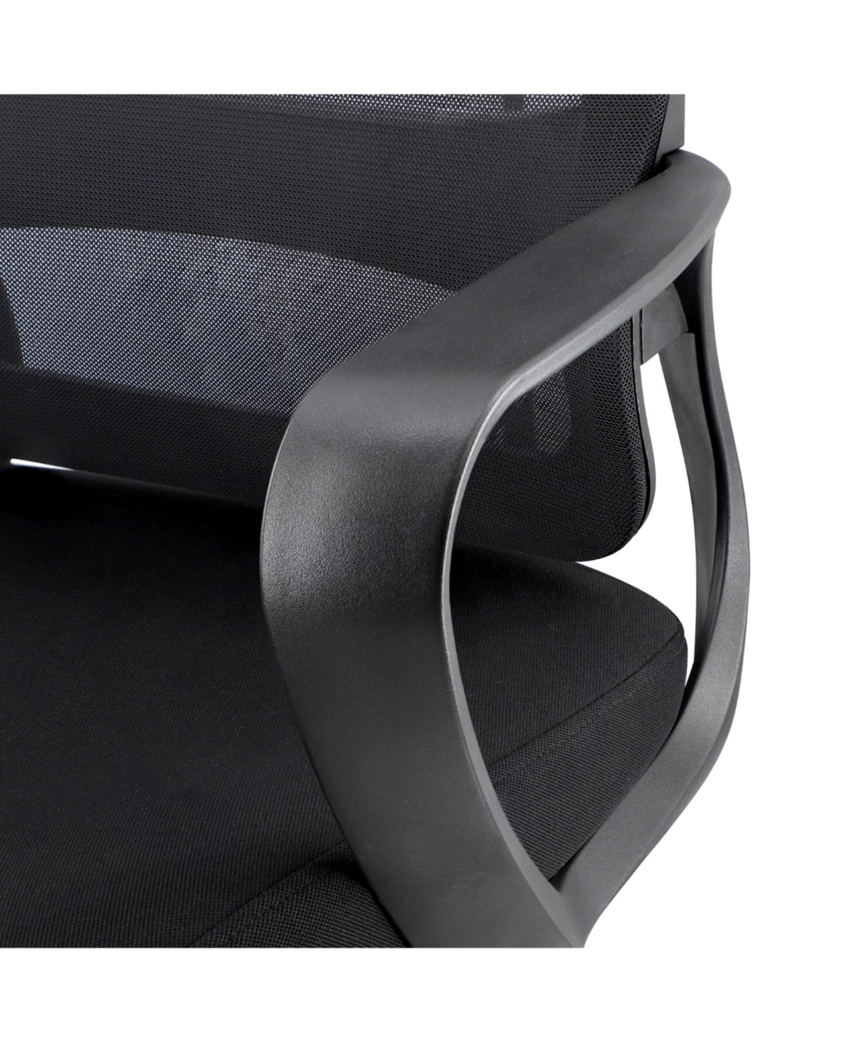 Elama Mid Back Adjustable Mesh and Fabric Office Chair in Black