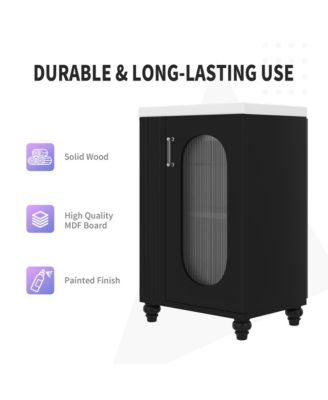 20&amp;quot; Bathroom Vanity with Sink, Cabinet with Two-Tier and Adjustable Shelf, Solid Wood and MDF