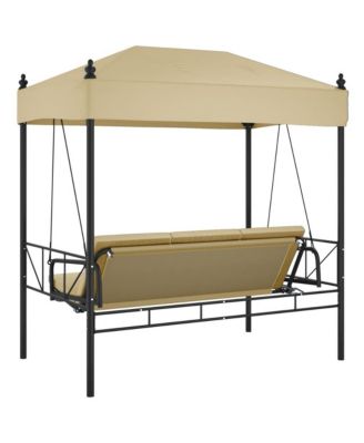 Garden Swing Bench Sand Powder-coated steel, Polyester Standard