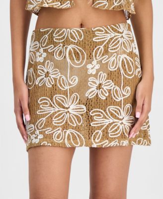 Juniors' Floral Cover-Up Mini Skirt, Macy's Exclusive