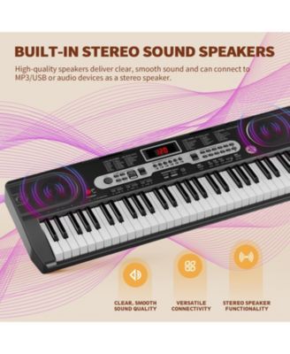 61-Key Electric Keyboard Piano with LCD Display, Bench and Stand
