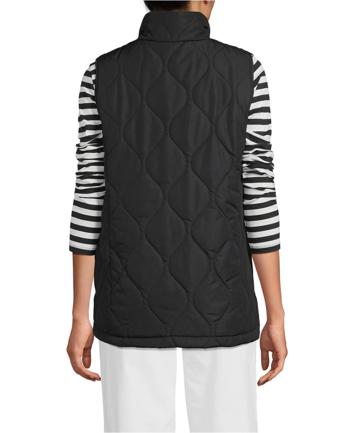 Женский жилет Lands' End FeatherFree Quilted Insulated Vest, цвет: Чёрный — фото 2