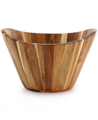 Acacia Wood Salad Bowl with Serving Utensils