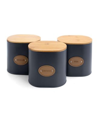 Kitchen Food Storage and Organization 5 Piece Canister Set with Bamboo Lids