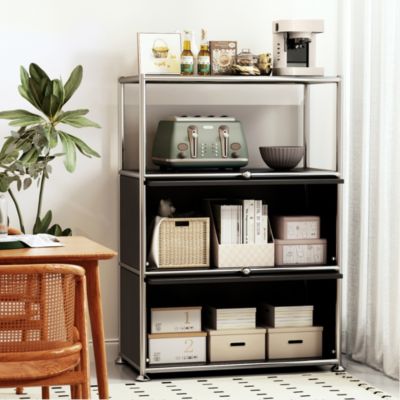 3-Tier Storage Cabinet Metal Shelving Unit – Multi-Functional Kitchen Organizer