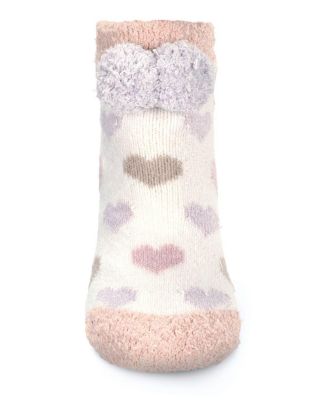 Women's Color Hearts Buttersoft Plush Lined Low Cut Socks