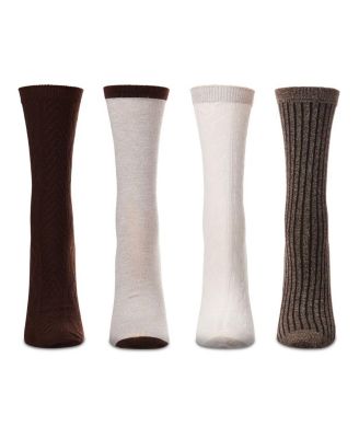 Women's 4 Pair Pack Textured Buttersoft Crew Socks