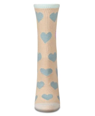 Women's Radiate Love Glitter Heart Crew Socks