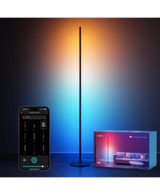 OE1 55 in. AI Smart RGBWW Black Standard Floor Lamp, 1000 LM Dimmable Color Changing Accent Light for bedroom living room