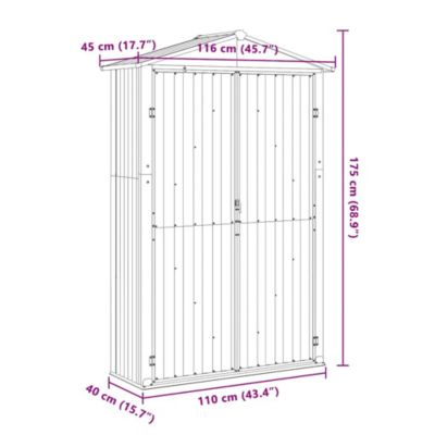 Garden Shed Brown Galvanized Steel and Plastic