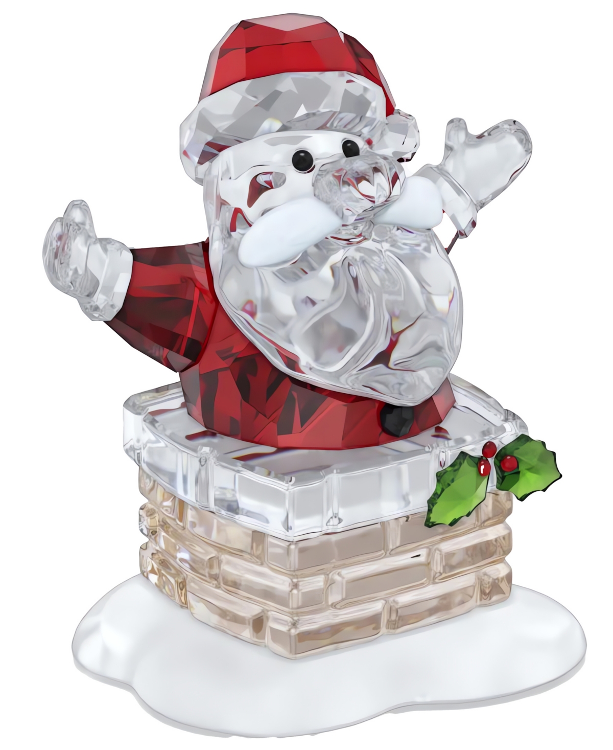 Swarovski Holiday Cheers Santa Claus And Chimney Figurine In Multi
