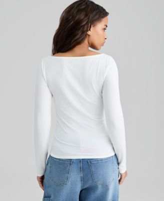 Women's Boat-Neck Long-Sleeve Knit Top, Macy's Exclusive