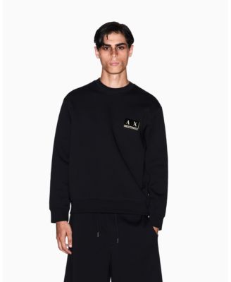 A|X Armani Exchange - Men's Gold Logo Center Chest Graphic Crewneck Sweatshirt