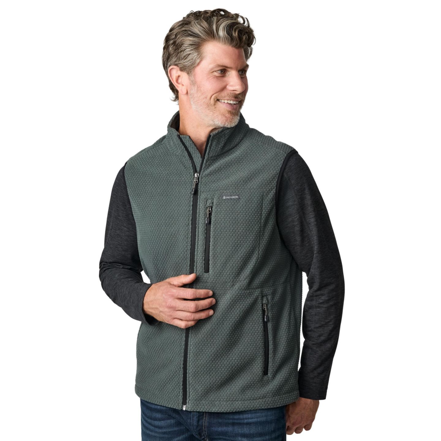 Мужской жилет Free Country Brick Fleece Adventure Vest, цвет: Вечнозелёный — фото 2