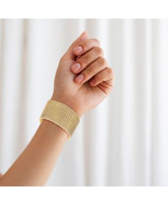 14k Gold Plated Cubic Zirconia Lux Mesh Link Bracelet