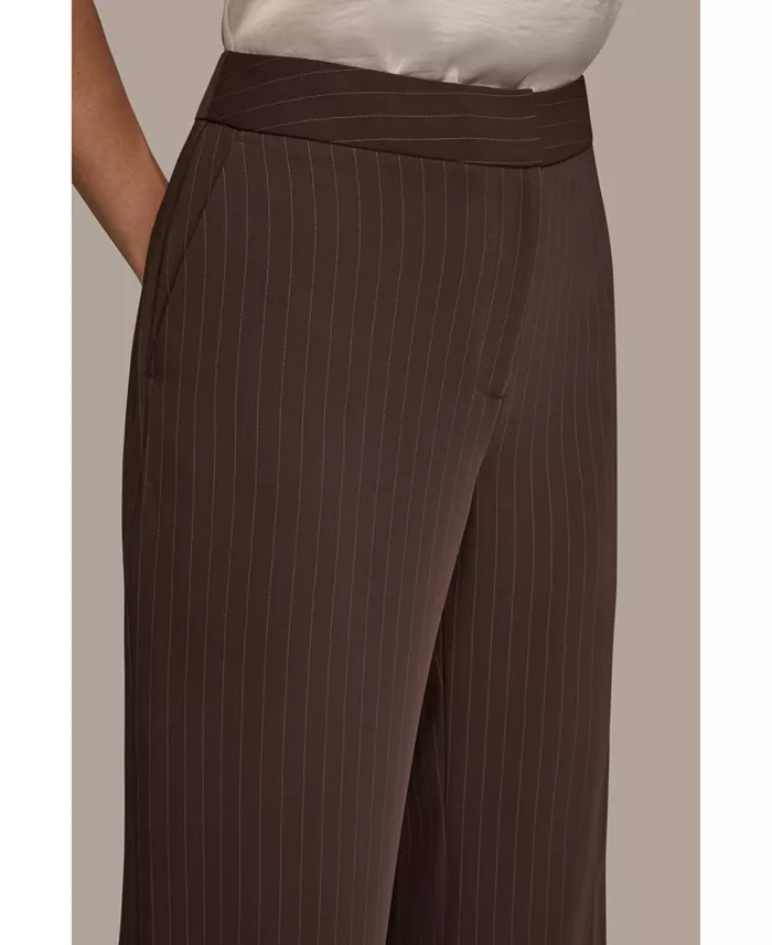 Women's Pinstripe Wide Leg Pants - thumbnail 7