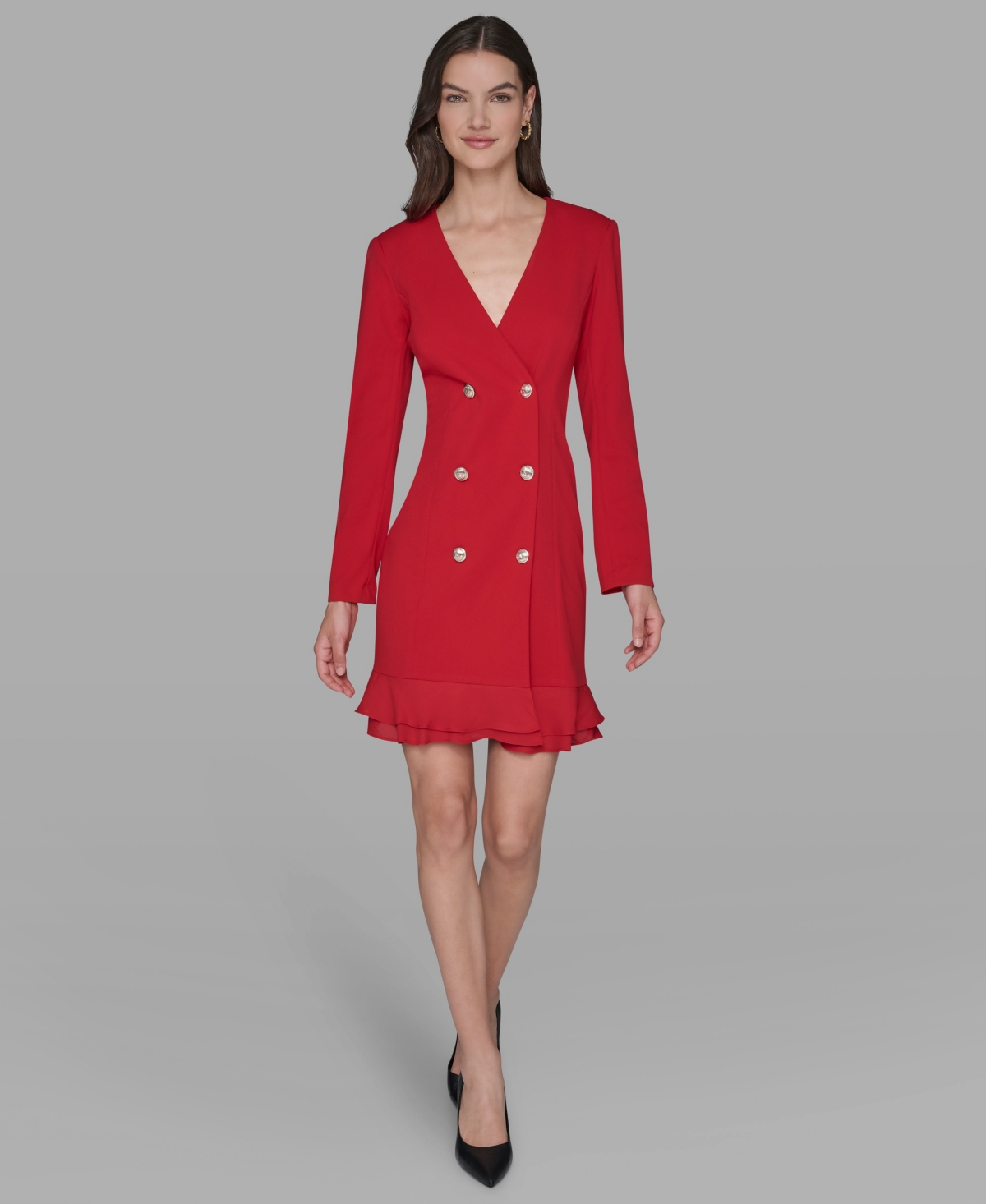Karl Lagerfeld Women's Double-breasted Jacket Dress In Red