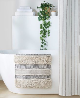 Asher Woven Texture Stripe Bath Rug, 20" x 32"