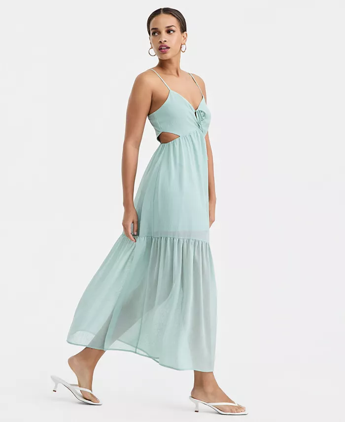 Women's V-Neck Sleeveless Midi Dress - thumbnail 2