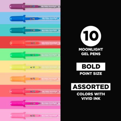 Gelly Roll Moonlight Pen Set, 1 mm Bold Tip, Assorted Colors