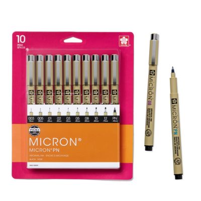 Pigma Micron Black Ink Multi-tip Set, 10 Pack