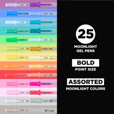 Gelly Roll Moonlight 25 Pk Bold - Size 10 Gel Pens 