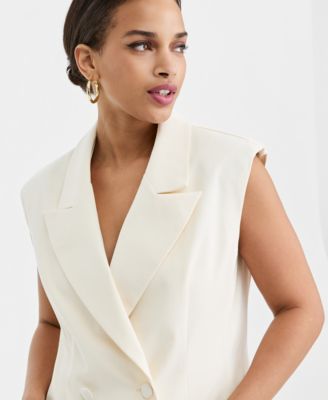 Women's Double-Breasted Sleeveless Blazer, Macy's Exclusive