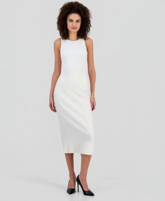 Women's Pull-On Cable-Stitch Midi Skirt 