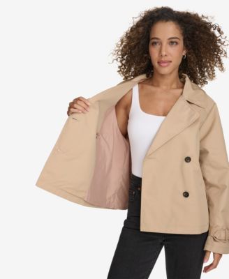 Women's Regular Short Double Breasted Trench Coat
