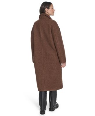 Women's Regular Boucle Stand Collar Car Coat