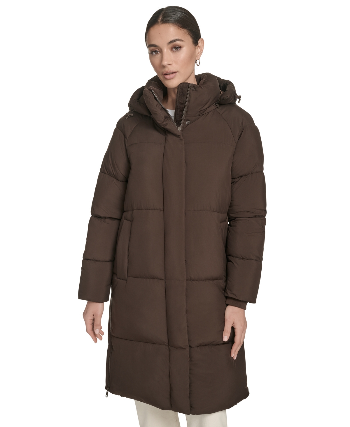 Levi's Women's Regular Mid-length Puffer Jacket In Brown