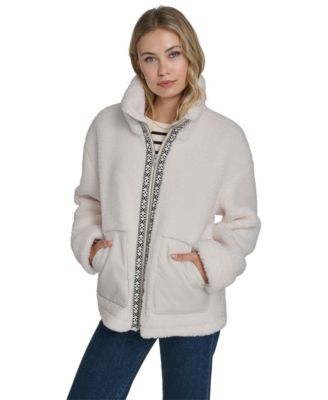 Women's Regular Stand Collar Sherpa Teddy Jacket