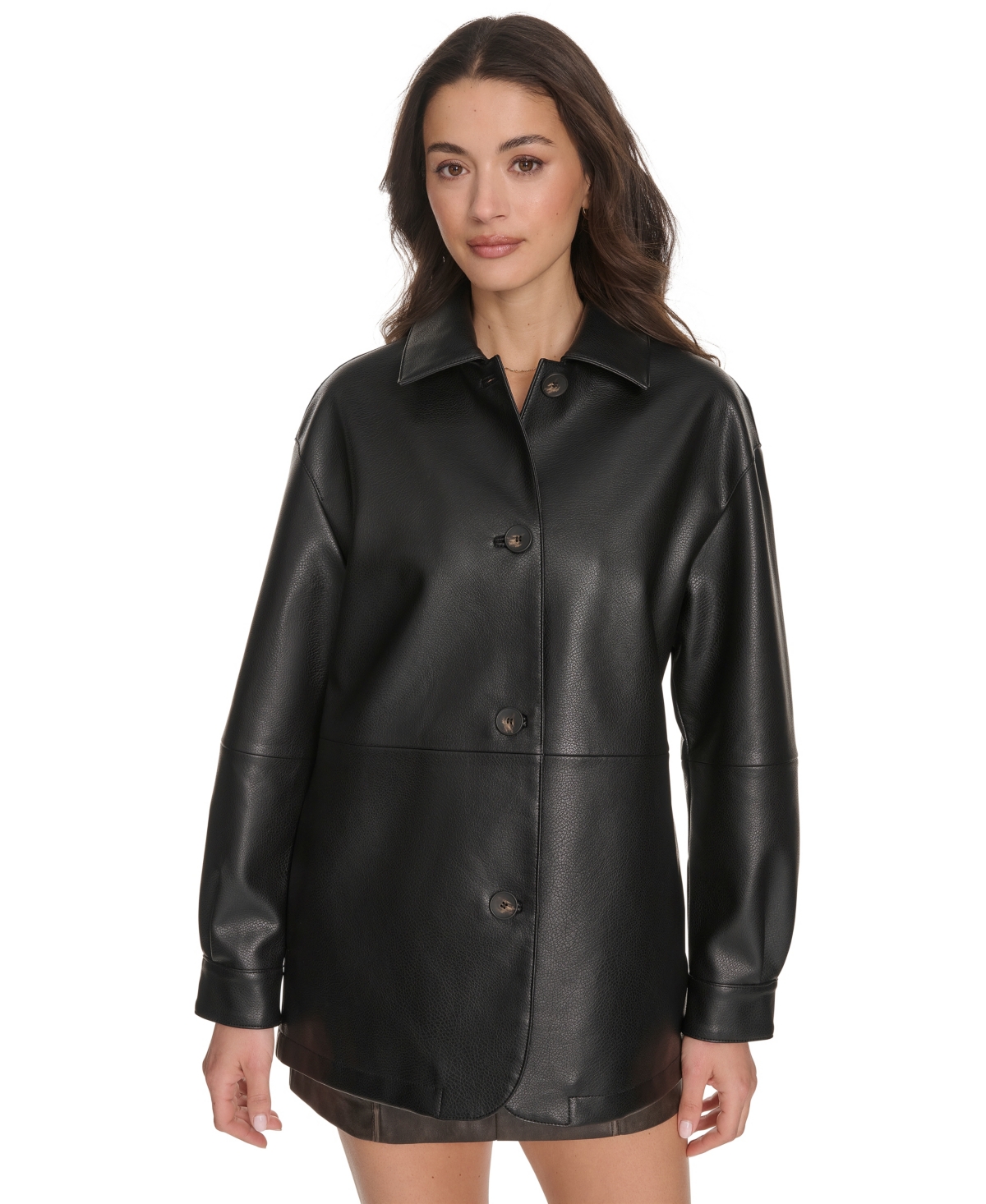 Levi's Women's Regular Faux Leather Vintage Style Blazer In Black