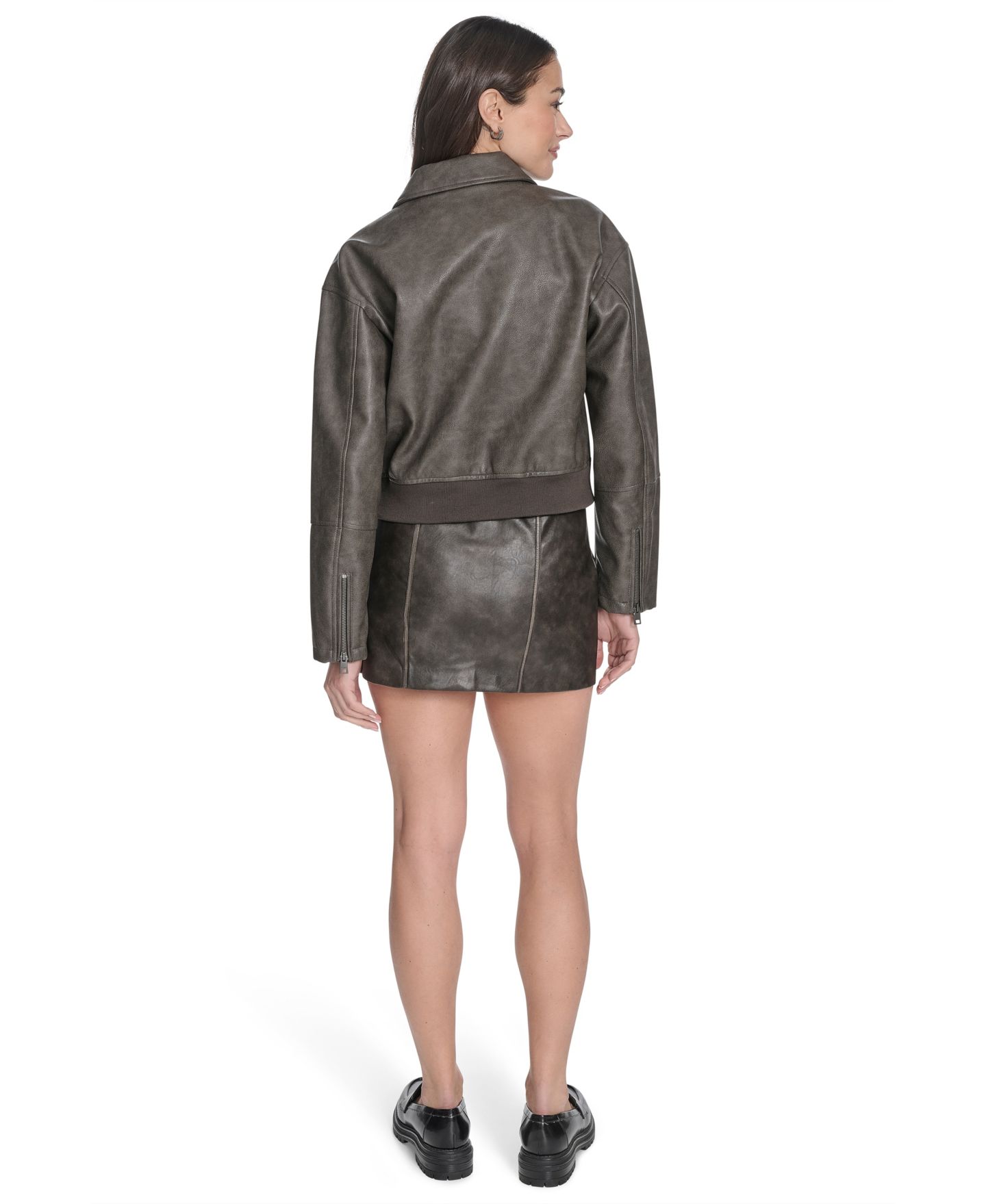Женская куртка Levi's Faux Leather Bomber, цвет: Пепельный — фото 5