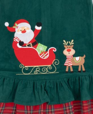 Girls' 2T-6X Long-Sleeve Top and Applique Detail Jumper, 2-Piece Set