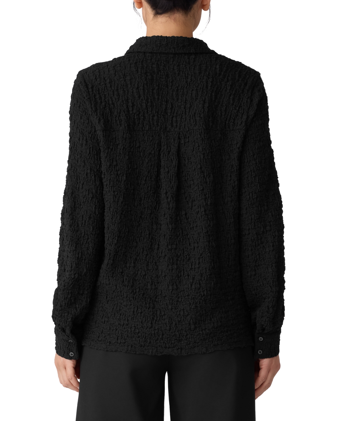 Eileen Fisher Women's Classic Collar Shirt In Black