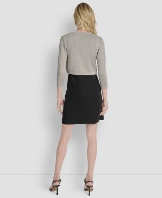 Women's 3/4-Sleeve Button Front Shrug