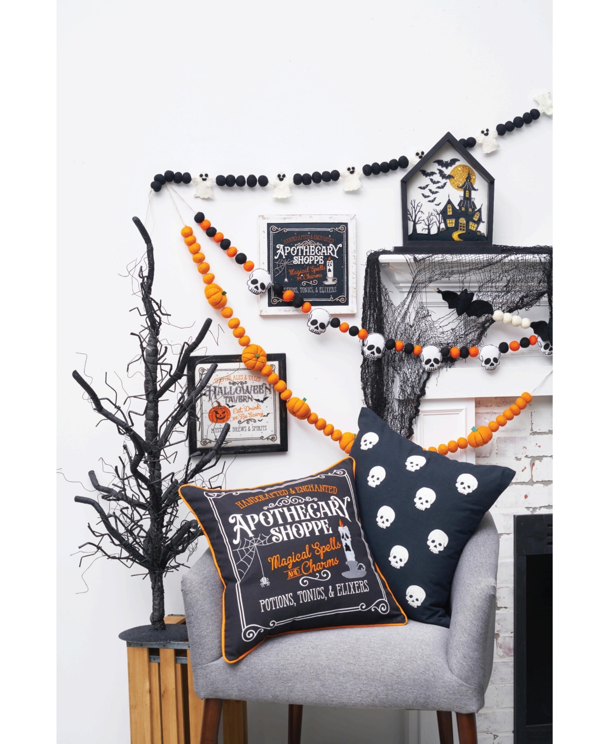 Halloween Skulls Accent Throw Pillow, 18" x 18"