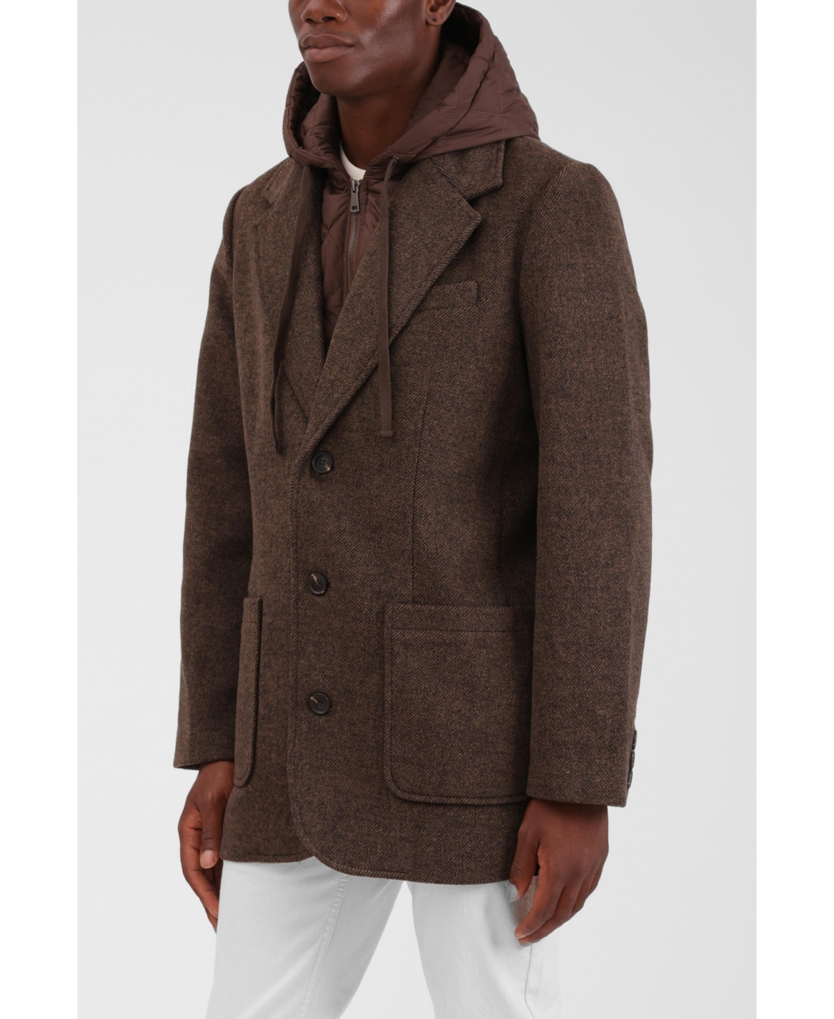 Bagatelle Homme Men's Wool Blend Hoodie Coat