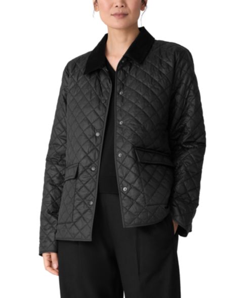 Женские куртки Eileen Fisher Petite Classic Collar Quilted Jacket