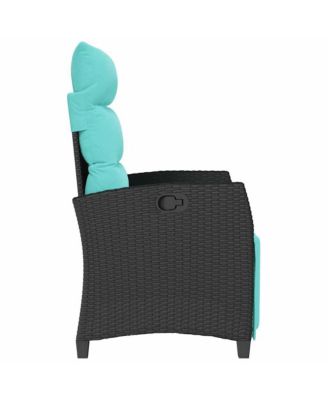 Reclining Garden Chair Black Poly Rattan Standard