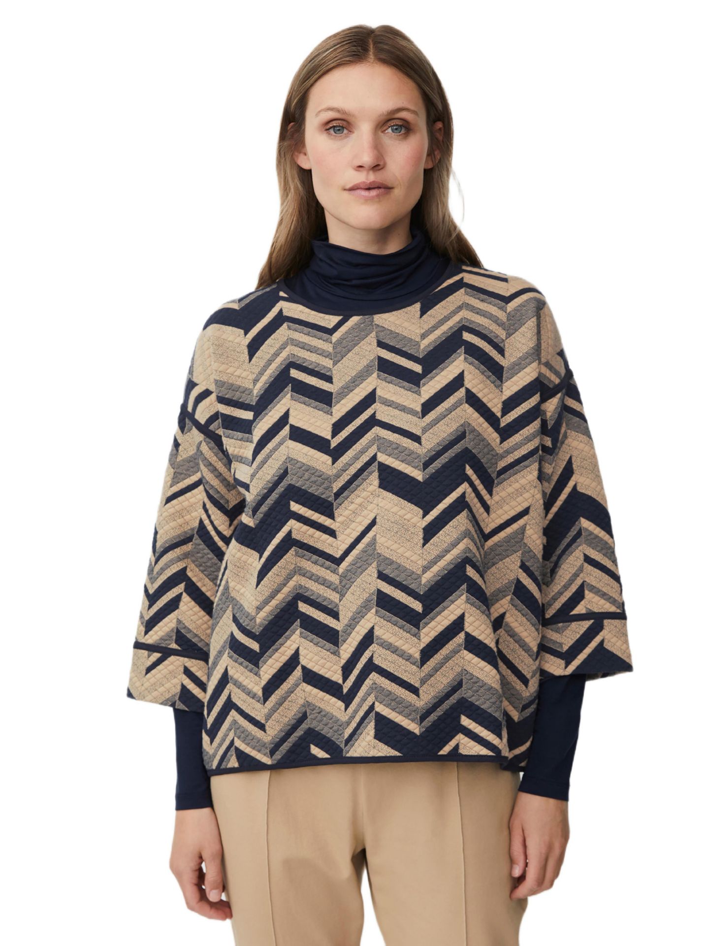 Женская блузка Masai Copenhagen MaBriella 3/4 Sleeve Round Neck, цвет: Travertine — фото 1