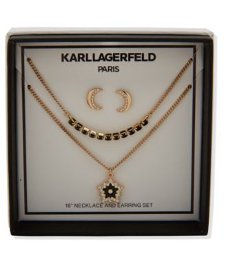 2-Pc. Glass Stone Gold-Tone Star Necklace and Earrings Set